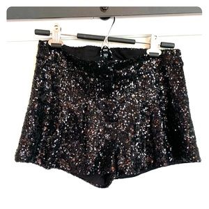 Black Sequin Shorts from Bebe, Size Medium